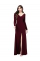 Bordeaux foncé Fourreau Col V Spandex Longue Robes demoiselle d'honneur / Robes de bal à Vendre