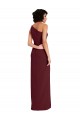 Bordeaux foncé Fourreau Crêpe Stretch Longue Formelles Robes demoiselle d'honneur / Robes de soirée / Robes de bal à Vendre