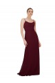 Bordeaux foncé Trapèze Scoop Mousseline Longue Robes demoiselle d'honneur à Vendre