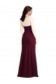 Bordeaux foncé Trompette Sans bretelle Crêpe Stretch Longue Robes demoiselle d'honneur / Robes de bal à Vendre