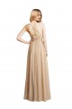 Champagne Trapèze Bretelles spaghetti Mousseline Longue Robes demoiselle d'honneur à Vendre