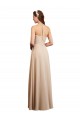 Champagne Trapèze Licou Mousseline Longue Robes demoiselle d'honneur à Vendre
