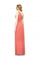 Corail Trapèze Mousseline Longue Robes demoiselle d'honneur à Vendre