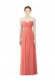 Corail Trapèze Sans bretelle Mousseline Longue Robes demoiselle d'honneur à Vendre
