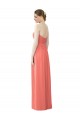 Corail Trapèze Sans bretelle Mousseline Longue Robes demoiselle d'honneur à Vendre