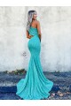 Couleur affichée Sirène Balayage train Paillettes Velours Longue Robes de bal à Vendre