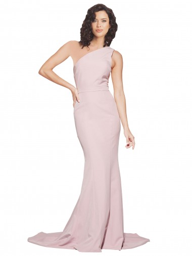 Fourreau Balayage train Crêpe Stretch Longue Robes demoiselle d'honneur / Robes de bal à Vendre
