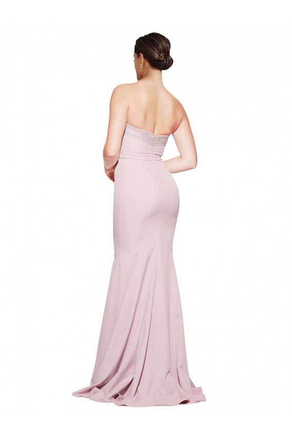 Fourreau Sans bretelle Balayage train Crêpe Stretch Longue Formelles Robes demoiselle d'honneur / Robes de soirée / Robes de bal à Vendre