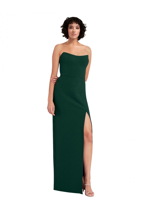 Fourreau Scoop Sans bretelle Crêpe Stretch Longue Formelles Robes demoiselle d'honneur / Robes de soirée / Robes de bal à Vendre