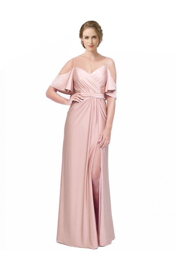 Fourreau Épaule Dénudée Satiné Soyeux Longue Formelles Robes demoiselle d'honneur / Robes de soirée / Robes de bal à Vendre