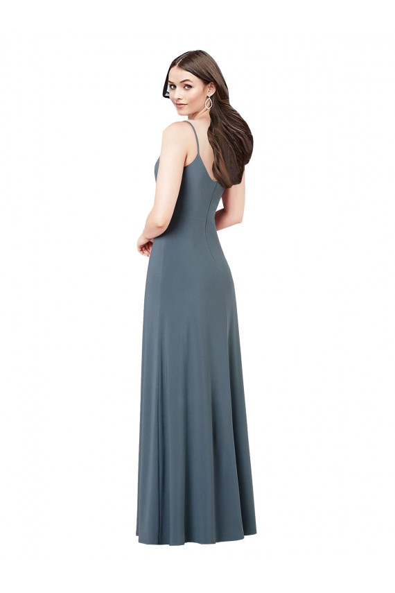 Gris ardoise Trapèze Col V Spandex Longue Robes demoiselle d'honneur / Robes de bal à Vendre