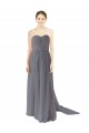 Gris ardoise Trapèze Mousseline Longue Robes demoiselle d'honneur à Vendre