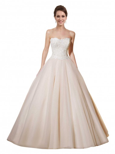 Ivoire & Champagne Princesse Tulle Dentelle Robes de mariée à Vendre