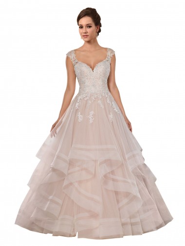 Ivoire & Champagne Princesse Tulle Dentelle Robes de mariée à Vendre