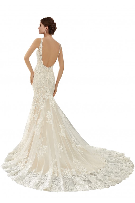 Ivoire & Champagne Sirène Col V Dentelle Robes de mariée à Vendre