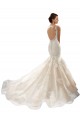 Ivoire & Champagne Sirène Col V Tulle Dentelle Classique Robes de mariée à Vendre