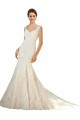 Ivoire & Champagne Sirène Col V Tulle Dentelle Robes de mariée à Vendre