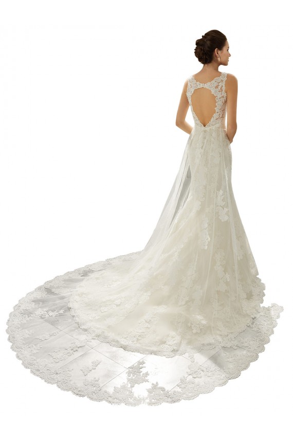 Ivoire & Champagne Sirène Col V Tulle Dentelle Robes de mariée à Vendre