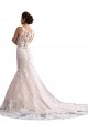 Ivoire & Champagne Sirène Illusion Traîne cathédrale Tulle Dentelle Robes de mariée à Vendre