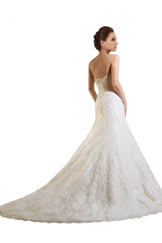 Ivoire & Champagne Trapèze Dentelle Robes de mariée à Vendre