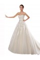 Ivoire & Champagne Trapèze Sans bretelle Tulle Dentelle Robes de mariée à Vendre