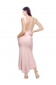 Rose Fourreau Col Haut midi Crêpe Stretch Courte Asymétrique Robes demoiselle d'honneur / Robes de soirée / Robes de cocktail à Vendre