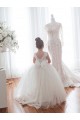 Ivoire Princesse Bateau Tulle Dentelle Longue Robes de demoiselle d'honneur - fillette à Vendre