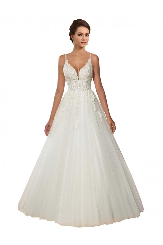 Ivoire Princesse Bretelles spaghetti Tulle Dentelle Boho Robes de mariée à Vendre