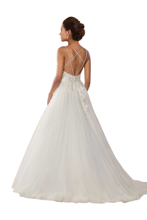 Ivoire Princesse Bretelles spaghetti Tulle Dentelle Boho Robes de mariée à Vendre