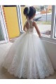Ivoire Princesse Col Haut Tulle Dentelle Longue Robes de demoiselle d'honneur - fillette à Vendre