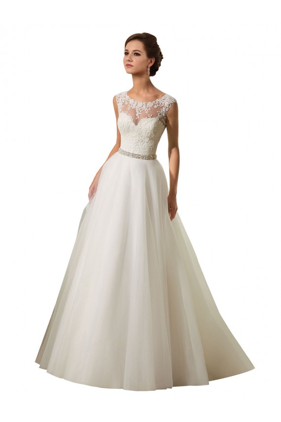Ivoire Princesse Illusion Tulle Dentelle Robes de mariée à Vendre