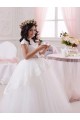 Ivoire Princesse Tulle Dentelle Longue Robes de demoiselle d'honneur - fillette à Vendre