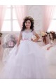Ivoire Princesse Tulle Dentelle Longue Robes de demoiselle d'honneur - fillette à Vendre