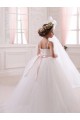 Ivoire Princesse Tulle Longue Robes de demoiselle d'honneur - fillette à Vendre