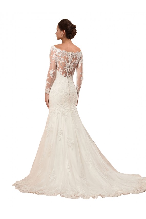 Ivoire Sirène Bateau Dentelle Robes de mariée à Vendre