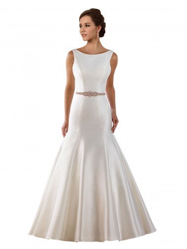 Ivoire Sirène Bateau Satiné Robes de mariée à Vendre