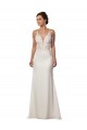 Ivoire Sirène Col V Dentelle Crêpe Stretch Robes de mariée à Vendre