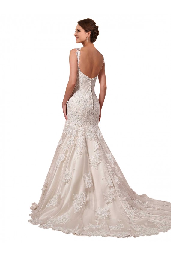 Ivoire Sirène Col V Tulle Dentelle Robes de mariée à Vendre