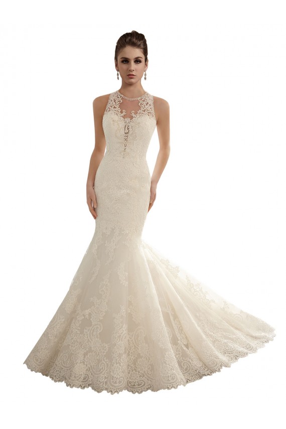 Ivoire Sirène Illusion Dentelle Robes de mariée à Vendre