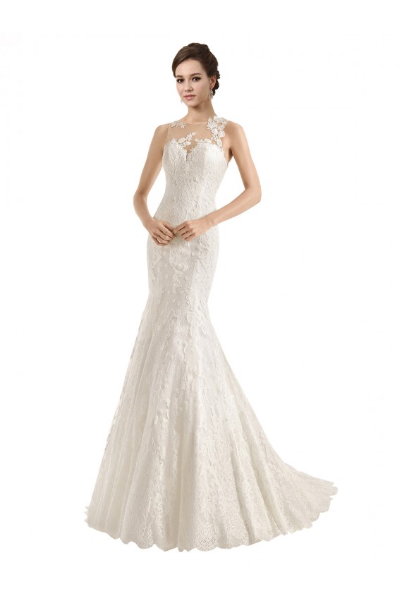 Ivoire Sirène Illusion Dentelle Robes de mariée à Vendre