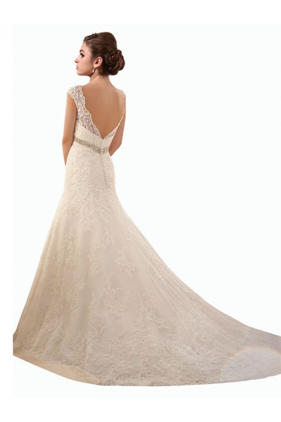 Ivoire Sirène Illusion Tulle Dentelle Robes de mariée à Vendre