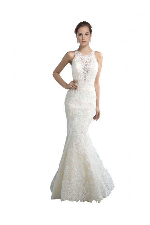 Ivoire Sirène Illusion Tulle Plage Robes de mariée à Vendre