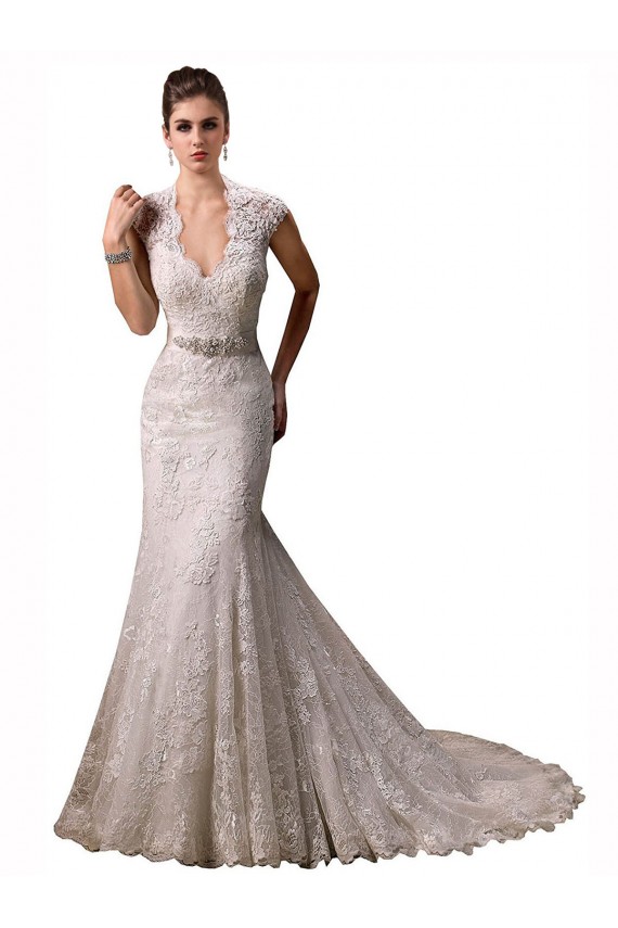 Ivoire Sirène Licou Col V Dentelle Robes de mariée à Vendre