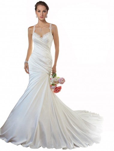 Ivoire Sirène Satiné Plage Robes de mariée à Vendre