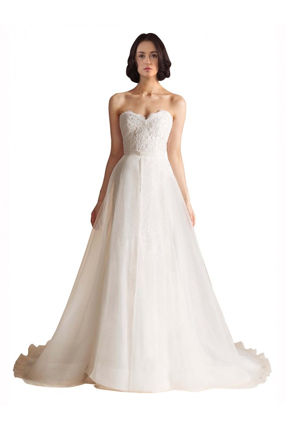 Ivoire Trapèze Balayage train Tulle Robes de mariée à Vendre
