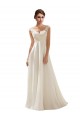 Ivoire Trapèze Col V Balayage train Mousseline Dentelle Robes de mariée à Vendre