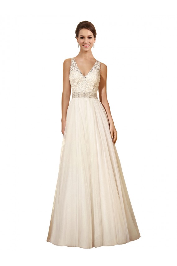 Ivoire Trapèze Col V Tulle Robes de mariée à Vendre
