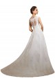 Ivoire Trapèze Illusion Tulle Dentelle Classique Robes de mariée à Vendre