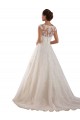 Ivoire Trapèze Illusion Tulle Dentelle Classique Robes de mariée à Vendre