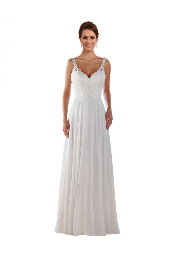 Ivoire Trapèze Mousseline Classique Boho Robes de mariée à Vendre